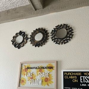 3pcs Ornate Mirrors